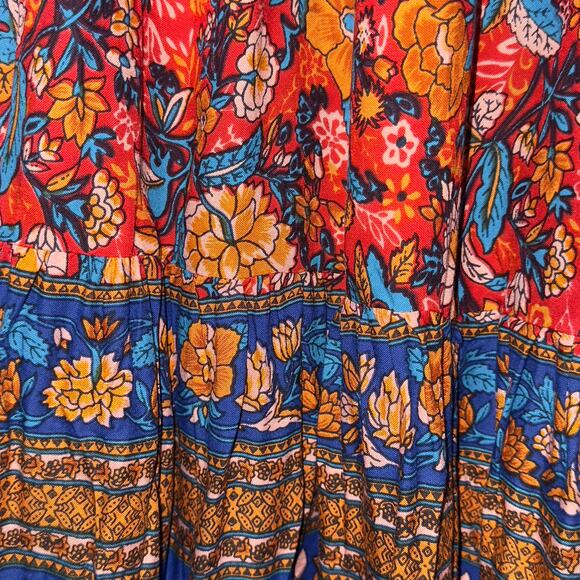 Frille Rose Boho vintage Floral Tiered Maxi Skirt women’s Size Medium - Picture 5 of 8